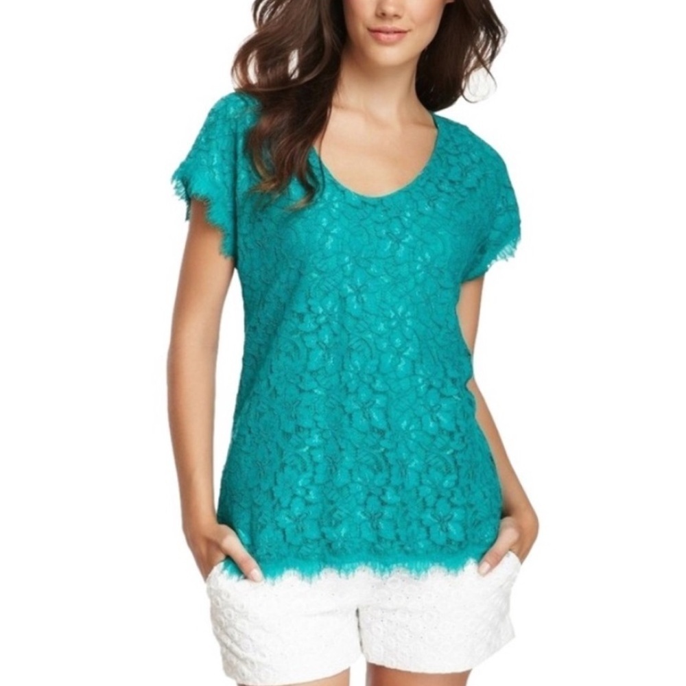 DIANE VON FURSTENBERG Cholula Lace Zip Back Top
